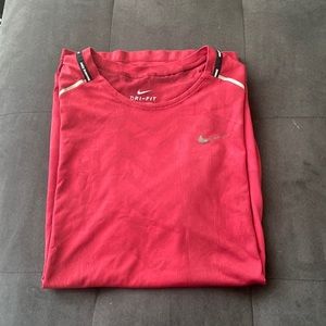 Large Red Nike DriFit Short Sleeve Shirt